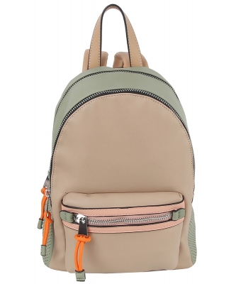 Fashion Colorblock Backpack CJF133 TAN